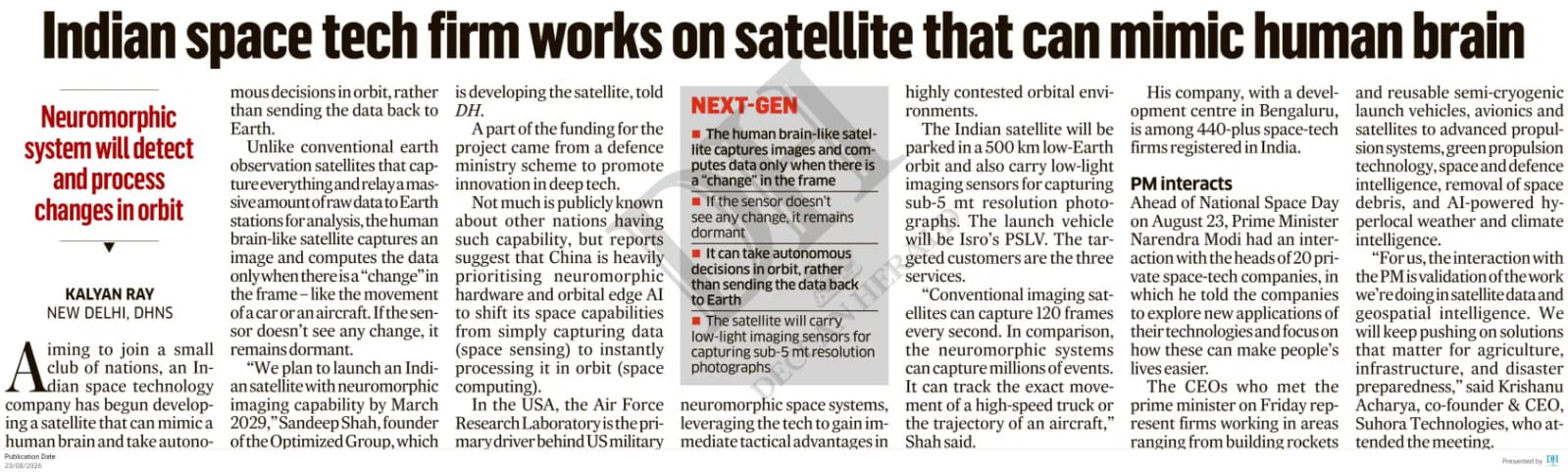 Indian space tech firm works on satellite that can mimic human brain